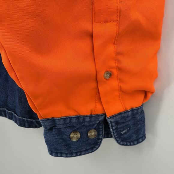 Hunters Select Denim Hunting Shirt Blaze Orange Pheasant Embroidery Men XL Ranch - Picture 7 of 11